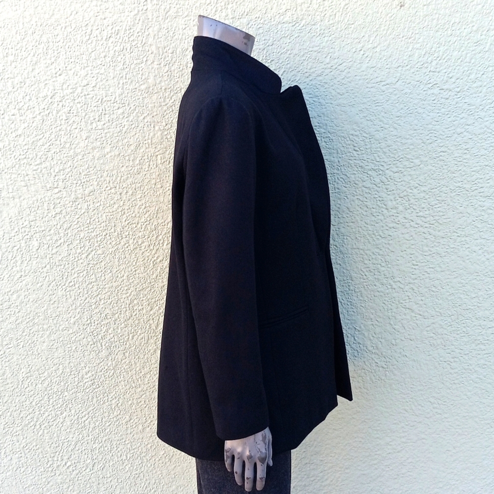 NORTON Mc NORTON PETITES LADIES PURE WOOLMARK  VINTAGE BLACK LUXURY BLAZER - Picture 17 of 17